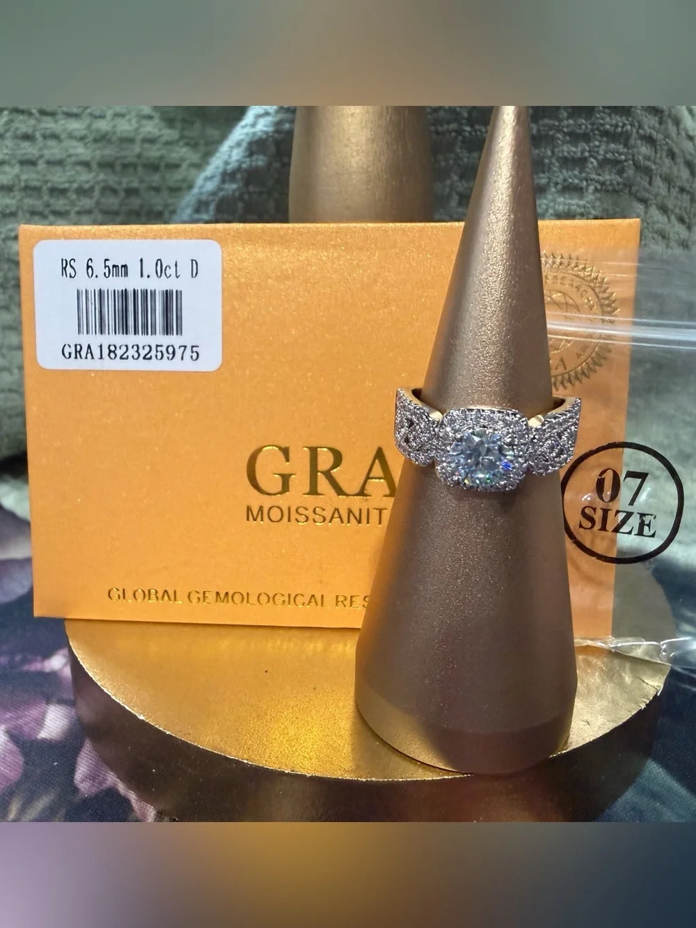 Moissanite Halo Engagement Ring in White